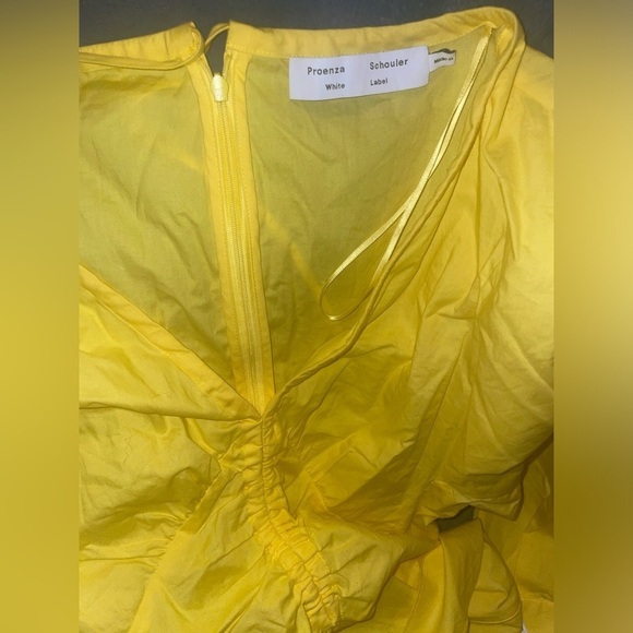 New! Proenza Schouler White Label Poplin V Neck Top in Yellow Sun 💛 size 4 - Picture 9 of 11